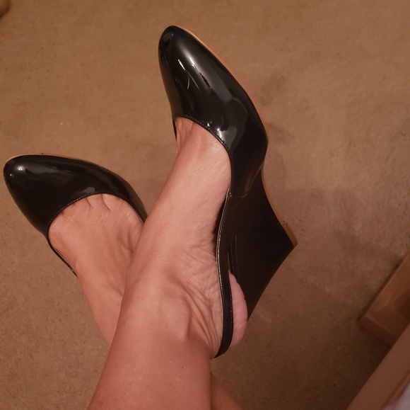 Ann Taylor Shoes - Navy Patent Wedges